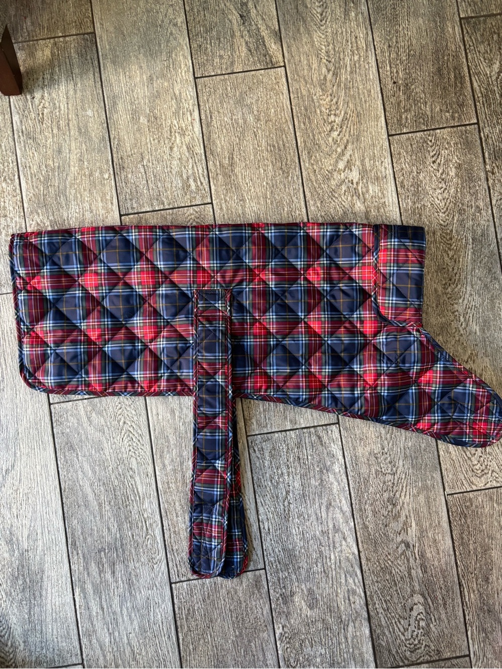 St. John’s Bark Quilted Plaid Dog Coat Jacket - Red & Navy XXL